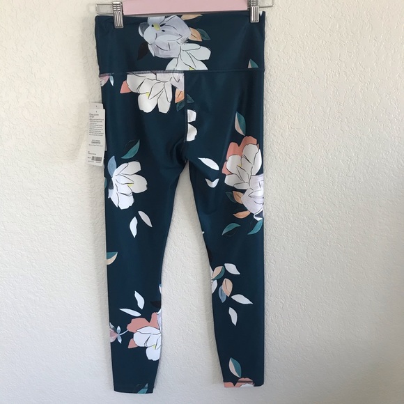 NWT | Athleta | Floral Elation 7/8 Tight Teal - Picture 4 of 6